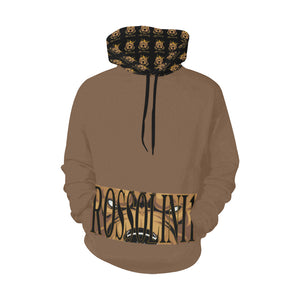 #Rossolini1# Brown Hoodie for Women (Model H13)