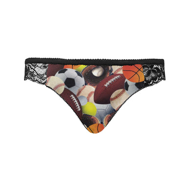 #BALLIN# Black Women's Lace Panty (Model L41)