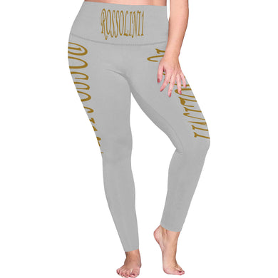 #Rossolini1# TheName Light Gray Plus Size High Waist Leggings (Model L44)