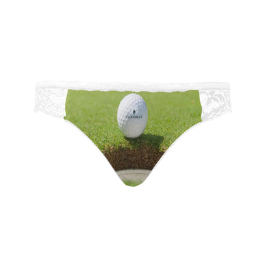#I Love Golf# White Women's Lace Panty (Model L41)