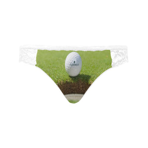 #I Love Golf# White Women's Lace Panty (Model L41)