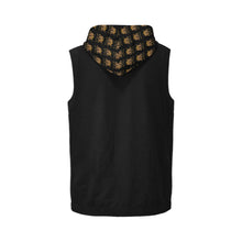 #Rossolini1# Black Sleeveless Zip Up Hoodie for Men (Model H16)