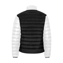 #Rossolini1# Speechless B/W Men's Stand Collar Padded Jacket (Model H41)