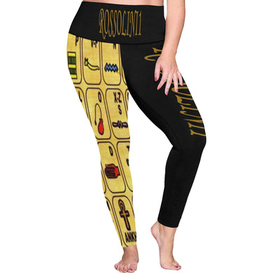 #Rossolini1# TheName HIEROGLYPHIC ALPHABET Plus Size High Waist Leggings (Model L44)