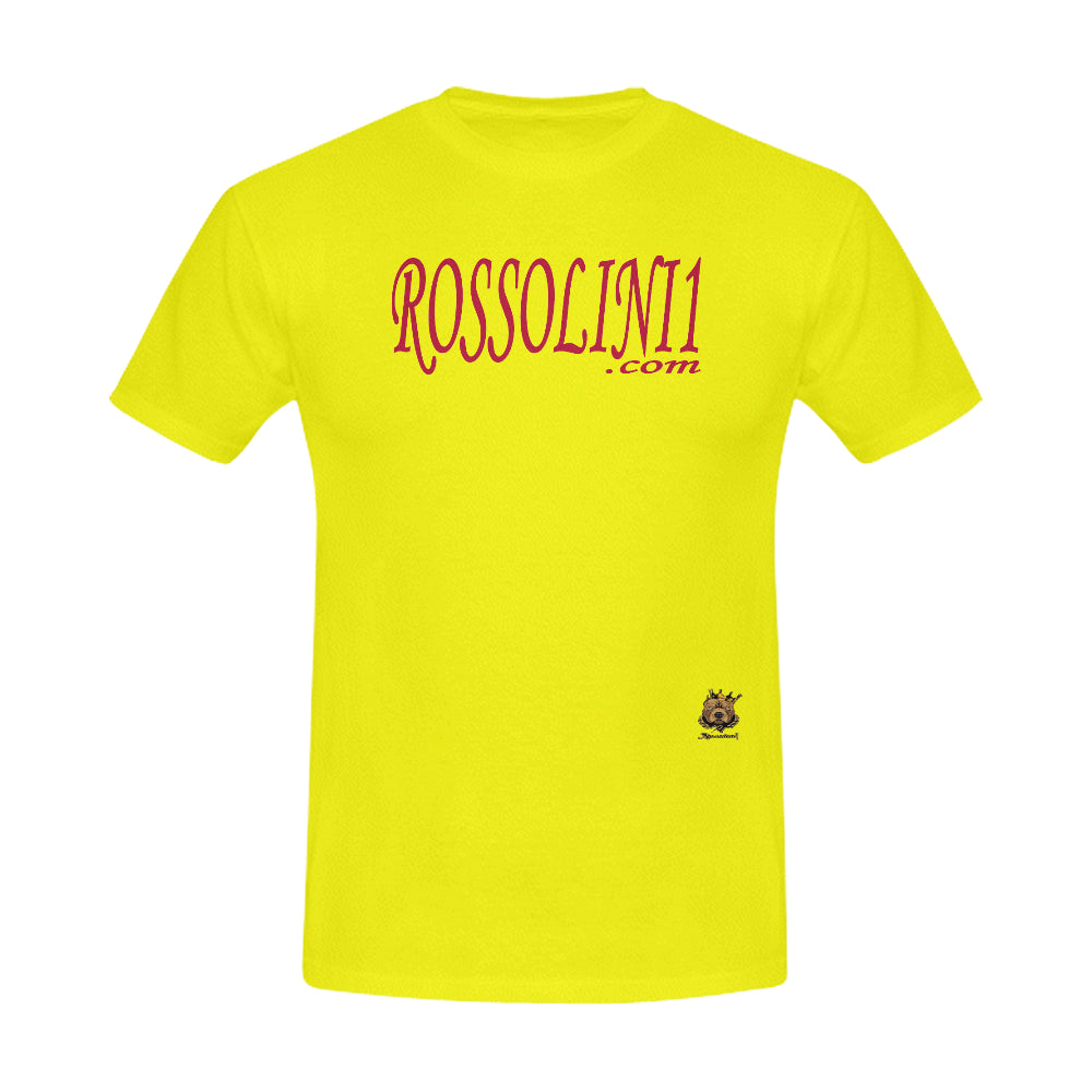 #Rossolini1.com# Red Writing Yellow Men's T-Shirt