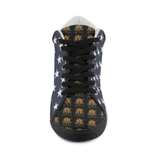 #Rossolini1# TimeLess Blue Back Stars Men's Chukka Canvas Shoes (Model 003)