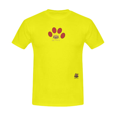 #MARKEDFORLIFE# Red Paw Yellow Men's T-Shirt