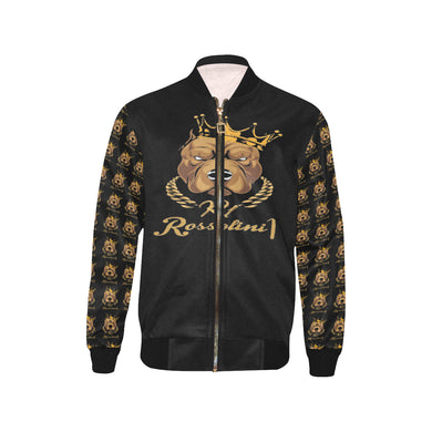 #Rossolini1# In Your Face MaskOff Black Sleeves Kids' Bomber Jacket (Model H40)
