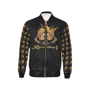 #Rossolini1# In Your Face MaskOff Black Sleeves Kids' Bomber Jacket (Model H40)