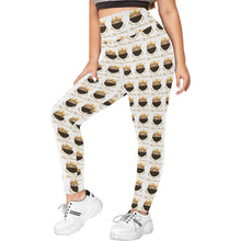 #Rossolini1# MaskOn White Plus Size High Waist Leggings (Model L44)