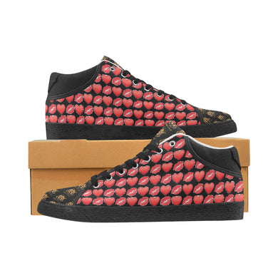#Rossolini1# TimeLess LIPS and HEARTS Men's Chukka Canvas Shoes (Model 003)