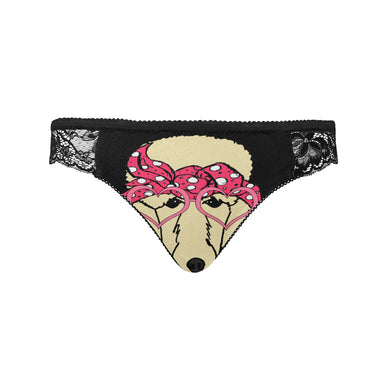 #Rossolini1# Poodle Black Women's Lace Panty (Model L41)