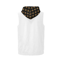 #Rossolini1# White Sleeveless Zip Up Hoodie for Men (Model H16)