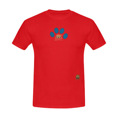 #MARKEDFORLIFE# Blue Paw Red Men's T-Shirt