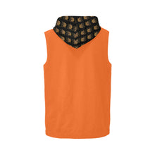 #Rossolini1# Orange Sleeveless Zip Up Hoodie for Men (Model H16)