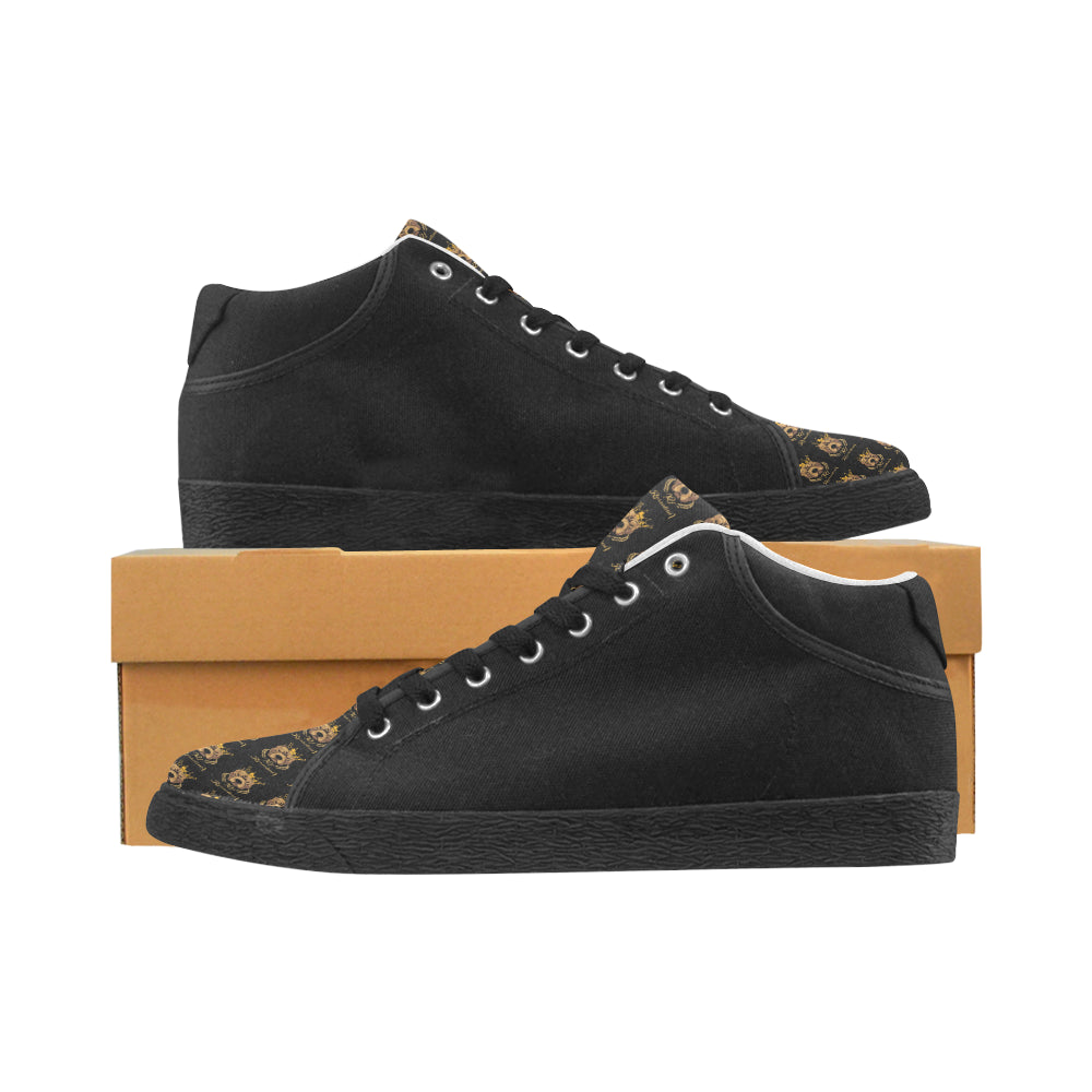 #Rossolini1# TimeLess Black Women's Chukka Canvas Shoes (Model 003)
