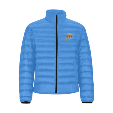 #Rossolini1# Blue Stand Collar Padded Jacket (Model H41)