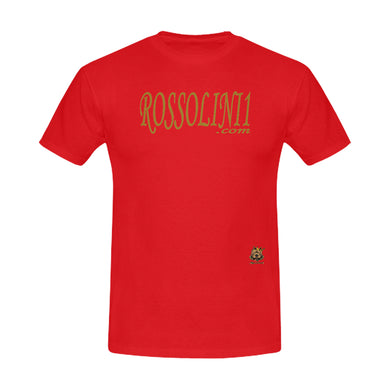 #Rossolini1.com# Gold Writing Red Men's T-Shirt