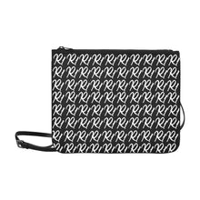 #R1# White Writing Slim Clutch Bag (Model 1668)