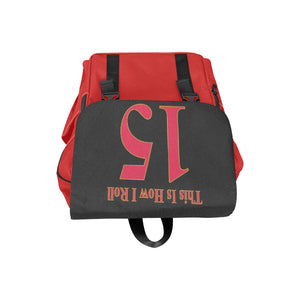 #This Is How I Roll# 15 Red/Gold Casual Shoulders Backpack (Model 1623)
