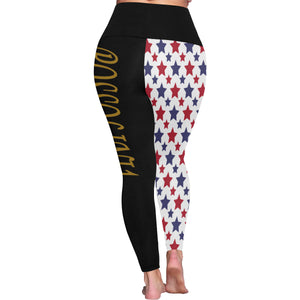 #Rossolini1# TheName Stars Plus Size High Waist Leggings (Model L44)