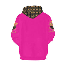 #MASK ON# Hot Pink Hoodie for Women (Model H13)