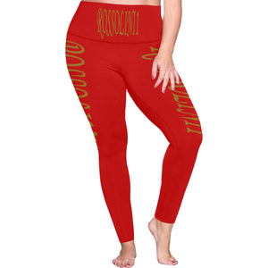 #Rossolini1# TheName Red Plus Size High Waist Leggings (Model L44)