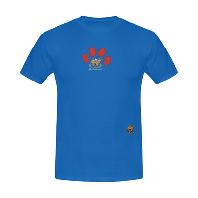 #MARKEDFORLIFE# Red Paw Blue Men's T-Shirt