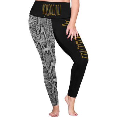 #Rossolini1# TheName SnakeSkin IMG Plus Size High Waist Leggings (Model L44)