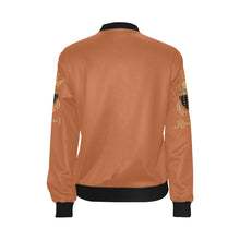 #MASKON# Root Beer Bomber Jacket for Women (Model H36)