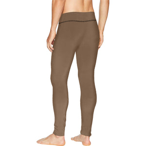#MASKON# Brown All Over Print Meggings (Model L38)
