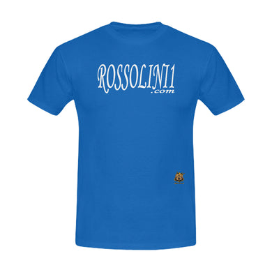 #Rossolini1.com# White Writing Blue Men's T-Shirt
