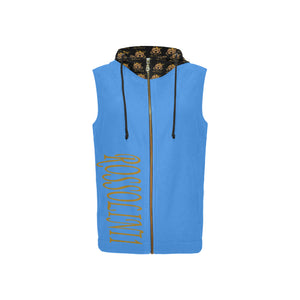 #Rossolini1# Blue Sleeveless Zip Up Hoodie for Women (Model H16)