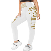 #Rossolini1# TheName White Plus Size High Waist Leggings (Model L44)