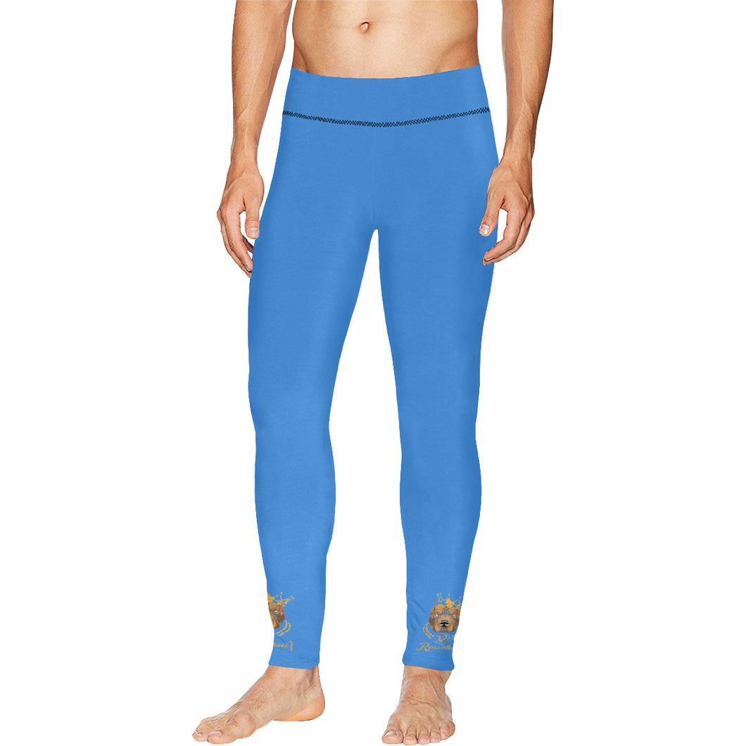 #Rossolini1# Ankles Blue All Over Print Meggings (Model L38)