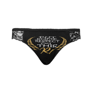 #Put Some Respect On This# Black Women's Lace Panty (Model L41)
