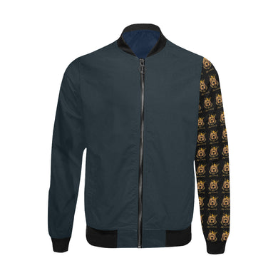#Rossolini1# All Left Navy Blue All Over Print Bomber Jacket for Men (Model H31)