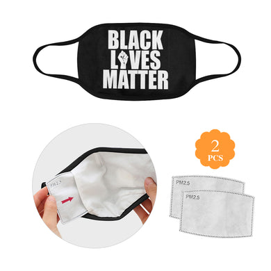 #BLACKLIVESMATTER# Mouth Mask in One Piece (2 Filters Included) (Model M02)