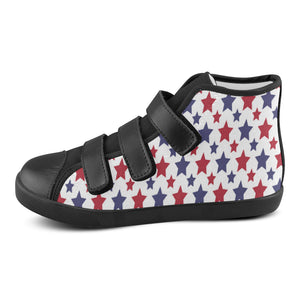 #Rossolini1# Stars Velcro High Top Canvas Kid's Shoes (Model 015)