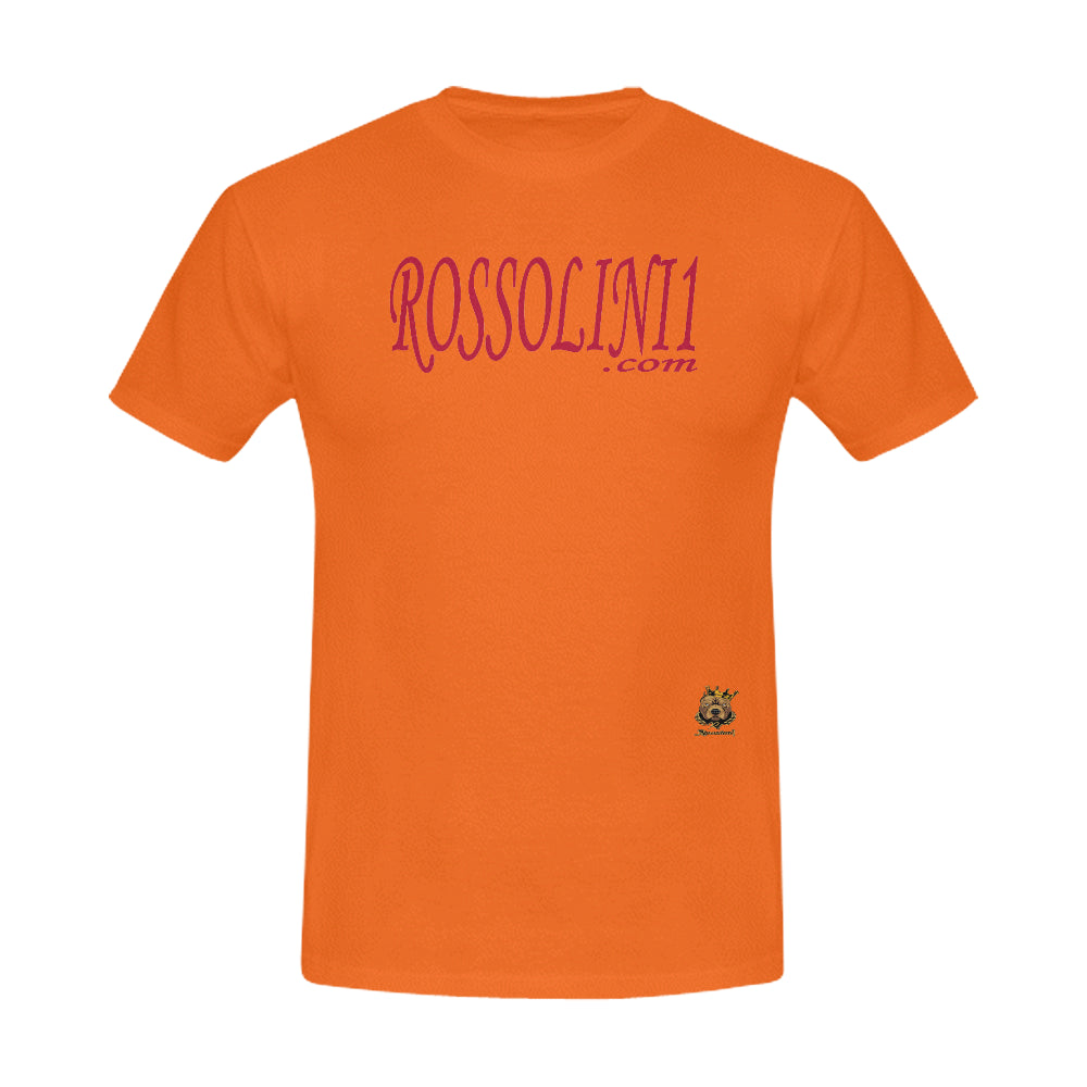 #Rossolini1.com# Red Writing Orange Men's T-Shirt
