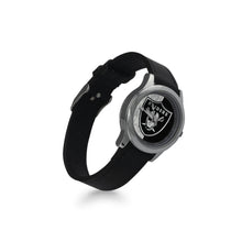 #Rossolini1# Raiders Silver/Black Kid's Stainless Steel Leather Strap Watch(Model 208)