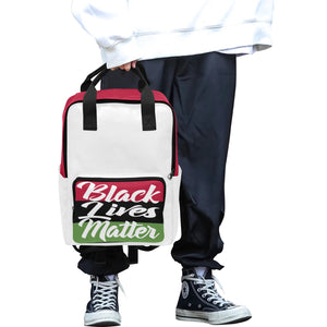 #Rossolini1# Black Lives Matter White/Red Twin Handle Backpack (Model 1732)