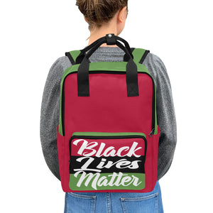#Rossolini1# Black Lives Matter Red/Green 2 Twin Handle Backpack (Model 1732)