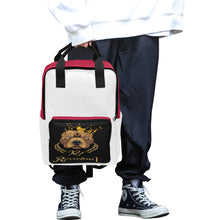 #Rossolini1# White/Red Twin Handle Backpack (Model 1732)