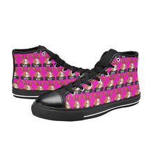#BLM# Rabbit Hot Pink High Top Canvas Shoes for Kid (Model 017)