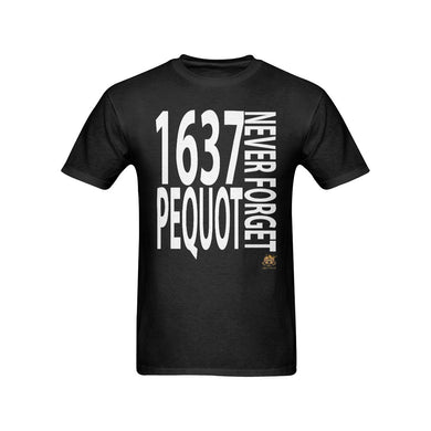 #NEVERFORGET# Pequot 1637 Men's Black T-Shirt