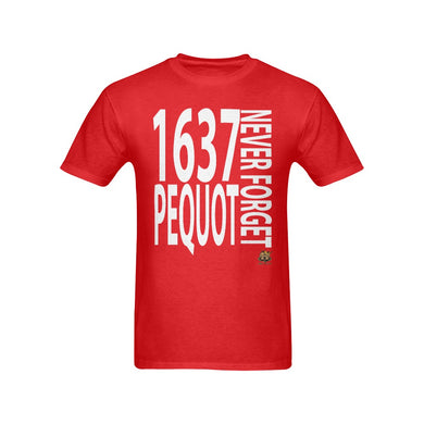 #NEVERFORGET# Pequot 1637 Men's Red T-Shirt