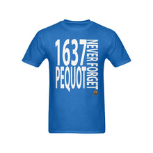 #NEVERFORGET# Pequot 1637 Men's Blue T-Shirt