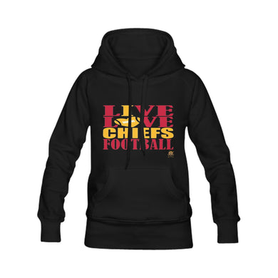 #Rossolini1# Live Love Chiefs Football Black Hoodies (Model H10)
