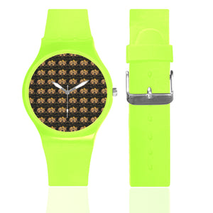 #Rossolini1# Mask Off Green Unisex Round Rubber Sport Watch(Model 314)